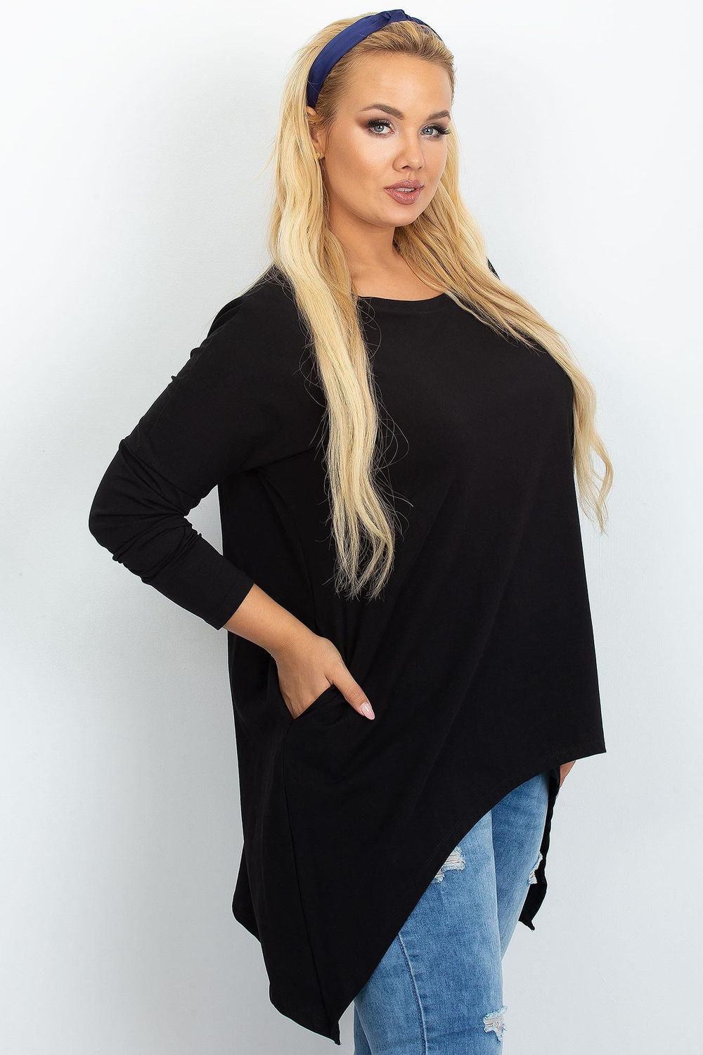 Relevance Black Cotton Plus Size Tunic - view 4