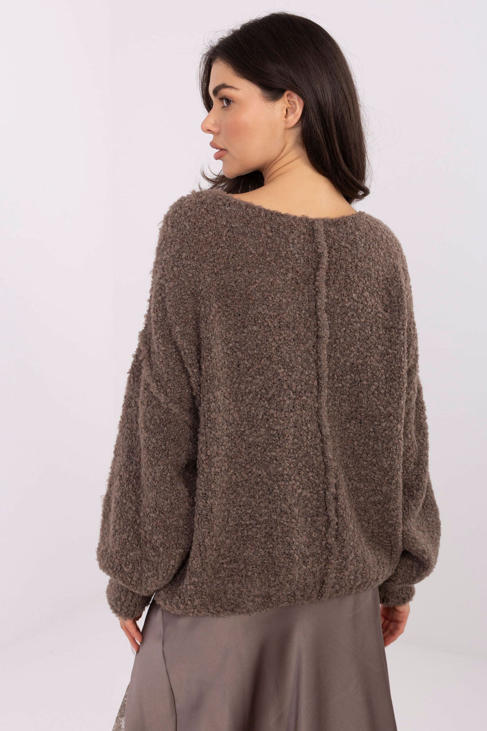 Italy Moda Brown Acrylic Long Sleeve Jumper - view 3