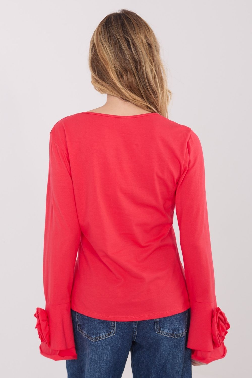 Italy Moda Coral Bodycon Cotton Blouse - view 5
