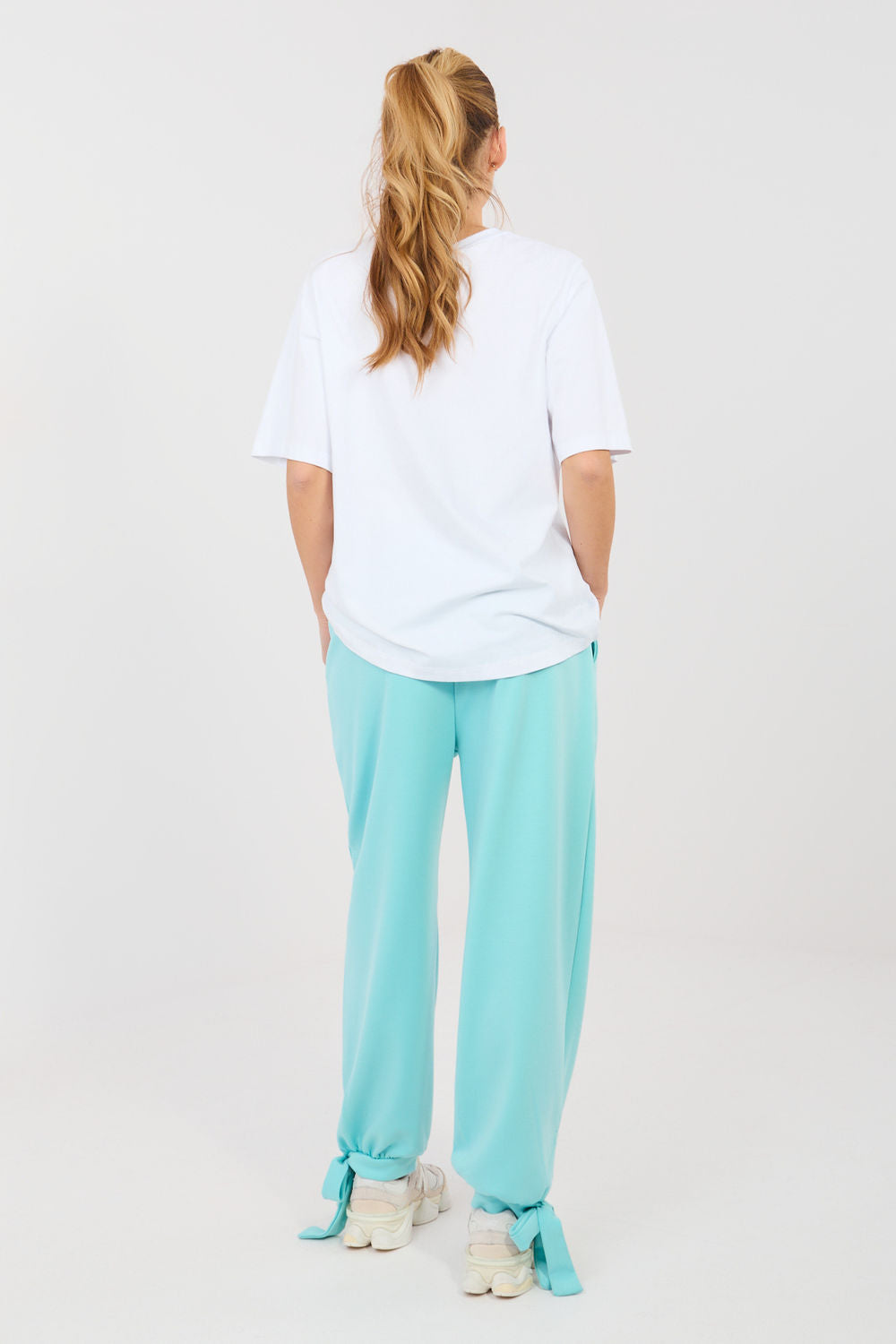 Italy Moda Mint High Waisted Joggers - view 3