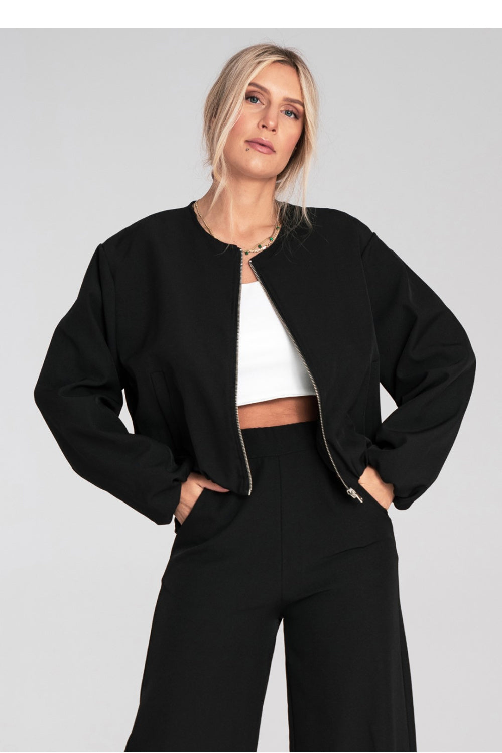 Figl Black Zip Up Long Sleeve Jacket - view 4