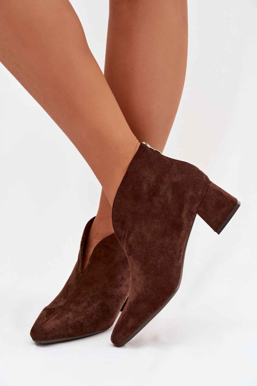 Step In Style Darlisse Chocolate Faux Leather Heeled Ankle Boots - view 3