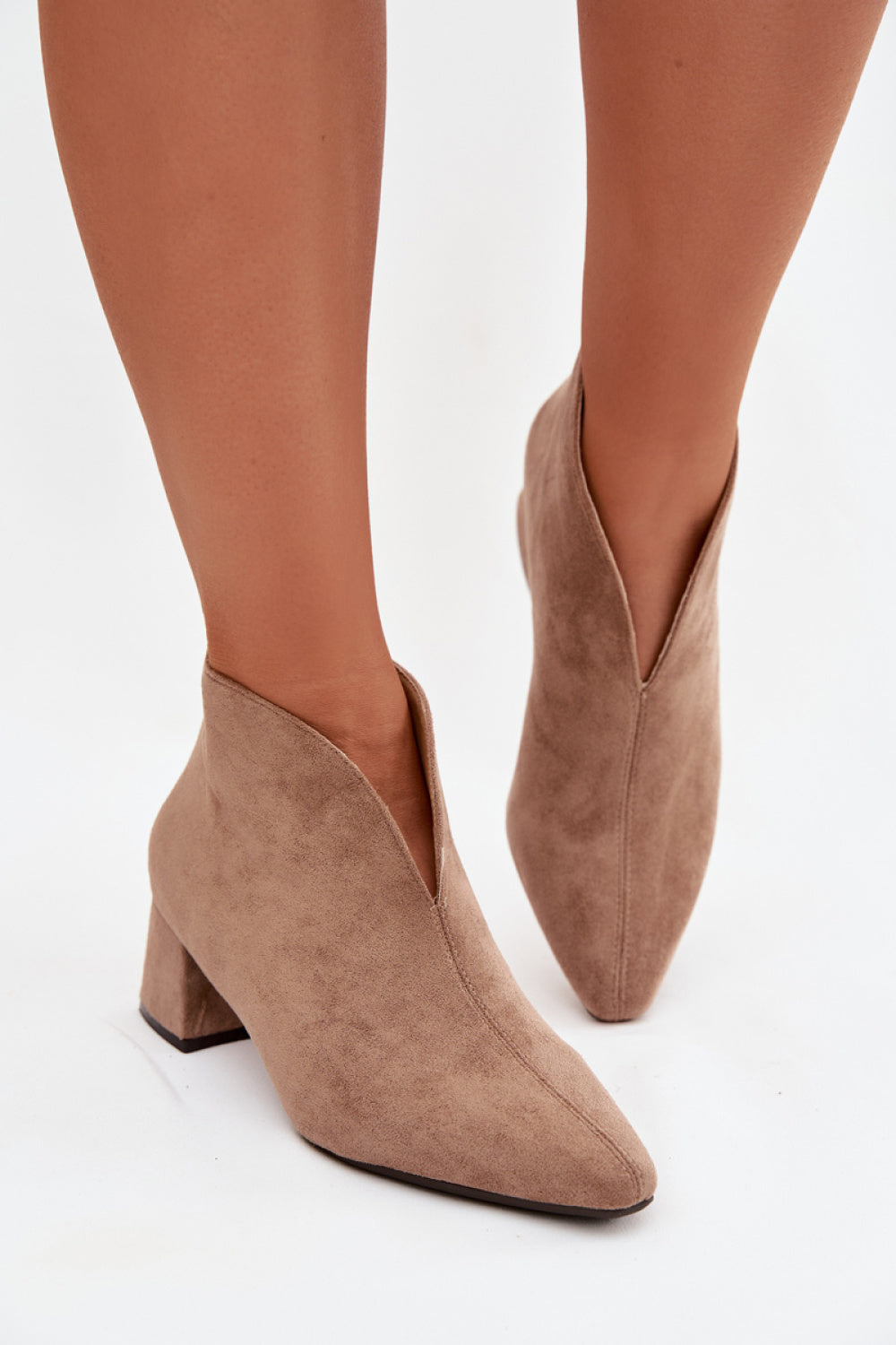 Step In Style Darlisse Beige Faux Leather Heeled Ankle Boots - view 3