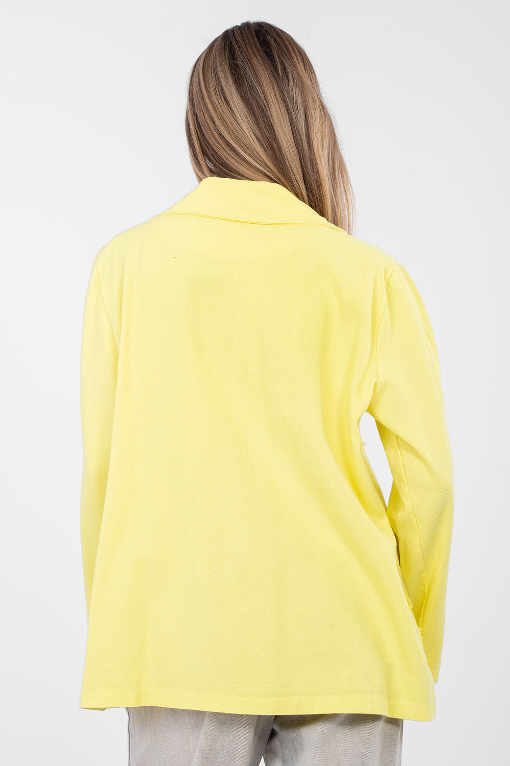 Rue Paris Yellow Denim Long Sleeve Jacket - view 3