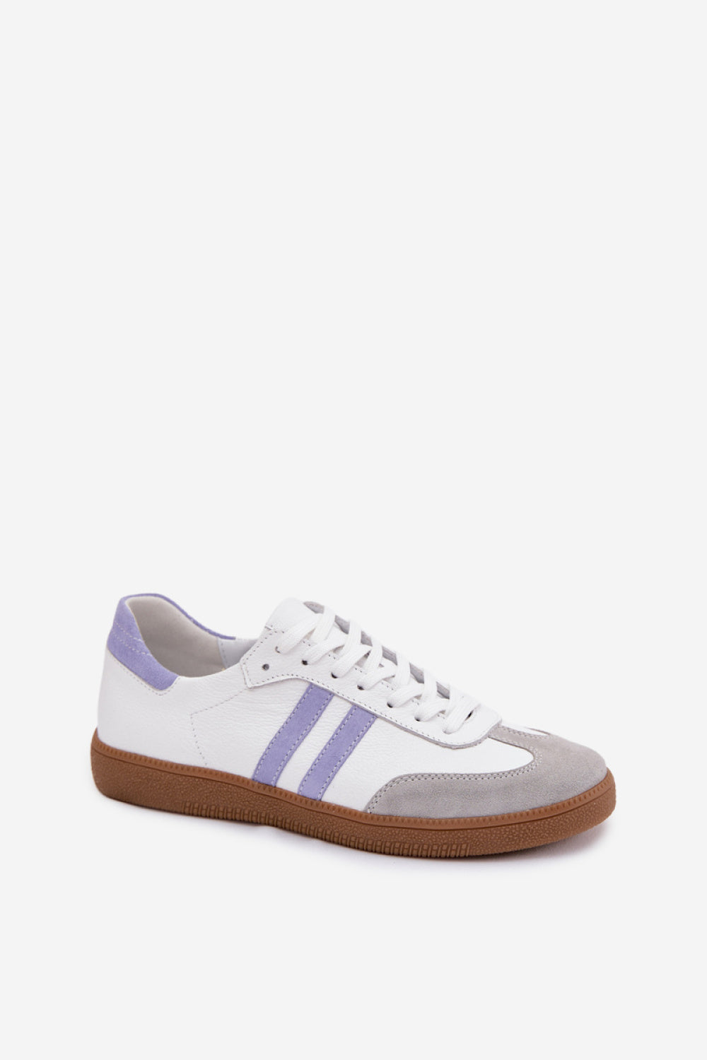 Step In Style Blue Leather Lace Up Trainers - view 2