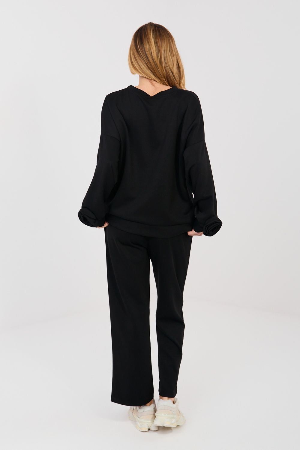 Italy Moda Black Round Neck High Waisted Long Sleeve Co-Ord Set - view 2