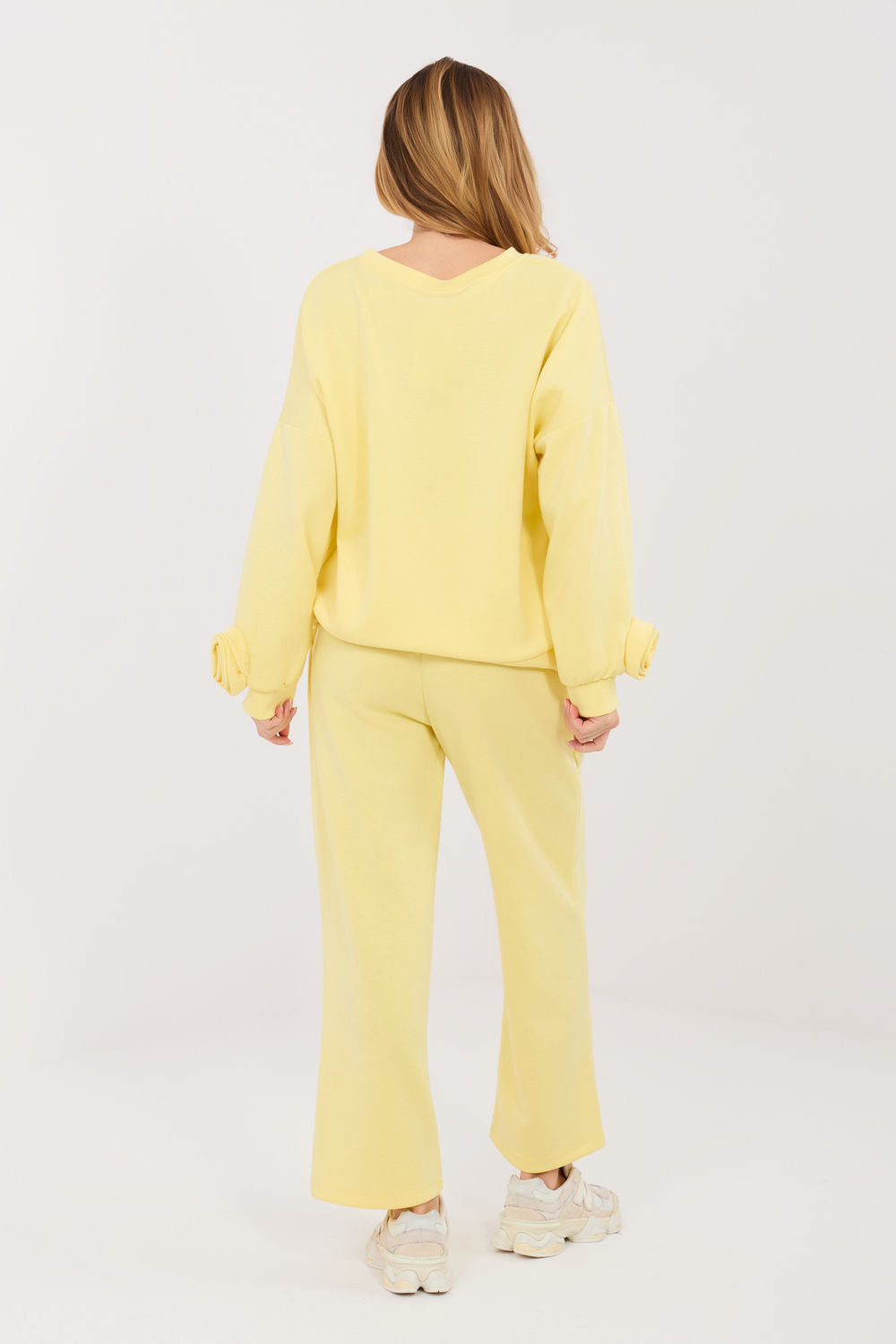Italy Moda Light Yellow High Waisted Long Sleeve Co-Ord Set - view 3