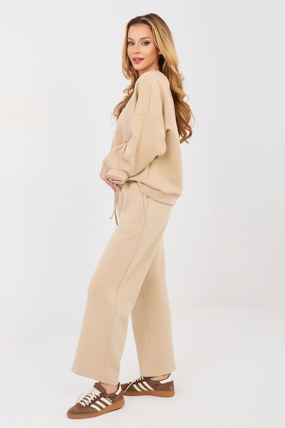 Italy Moda Beige High Waisted Long Sleeve Co-Ord Set - view 2