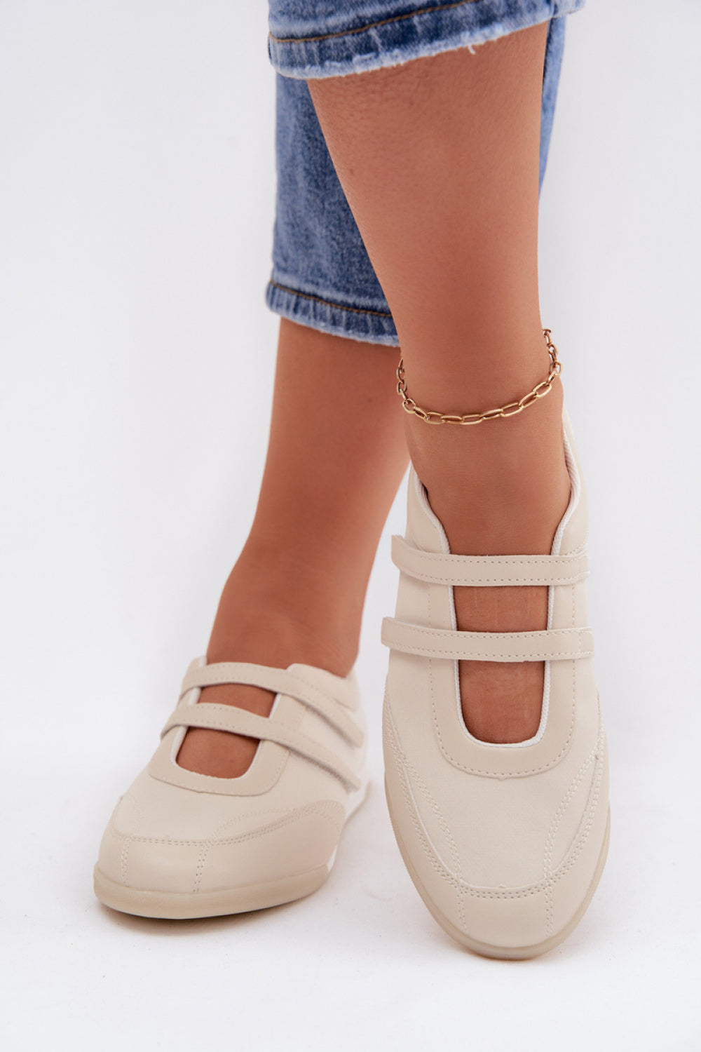 Step In Style Farvessa Beige Faux Leather Ballet Flats