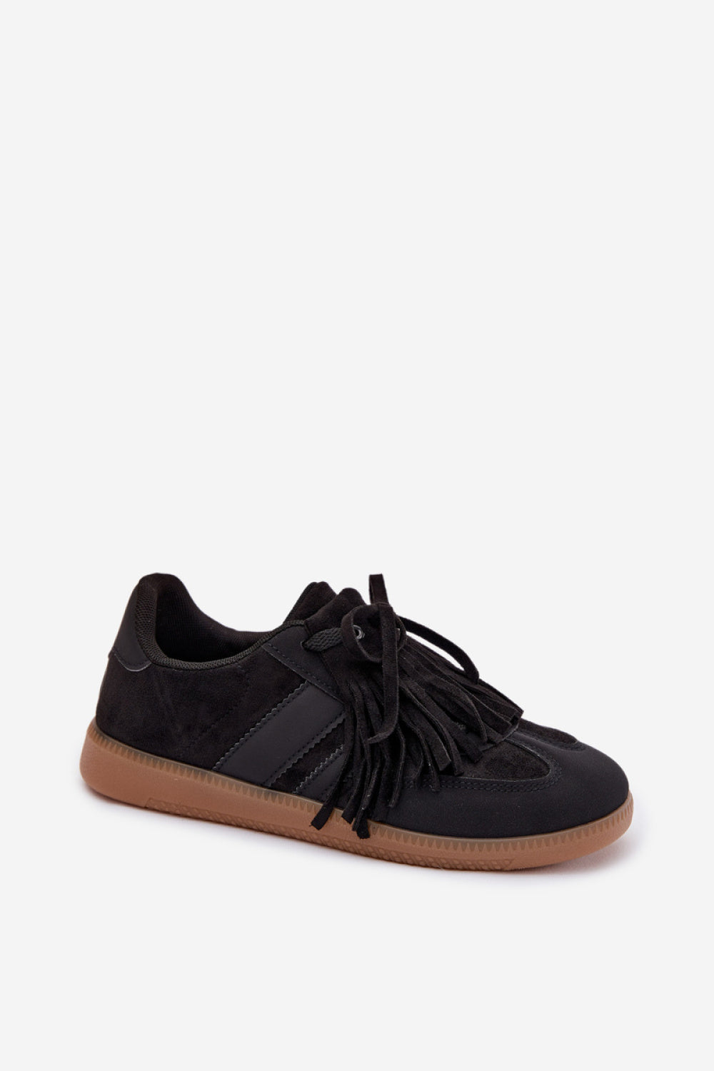 Step In Style Black Faux Suede Trainers - view 2