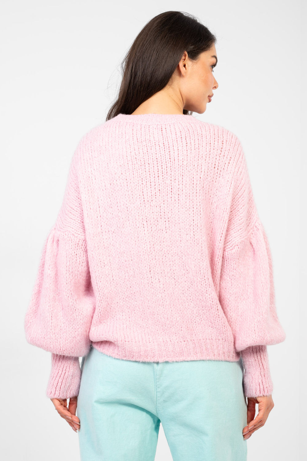 Italy Moda Light Pink Puff Sleeve Jumper - view 3