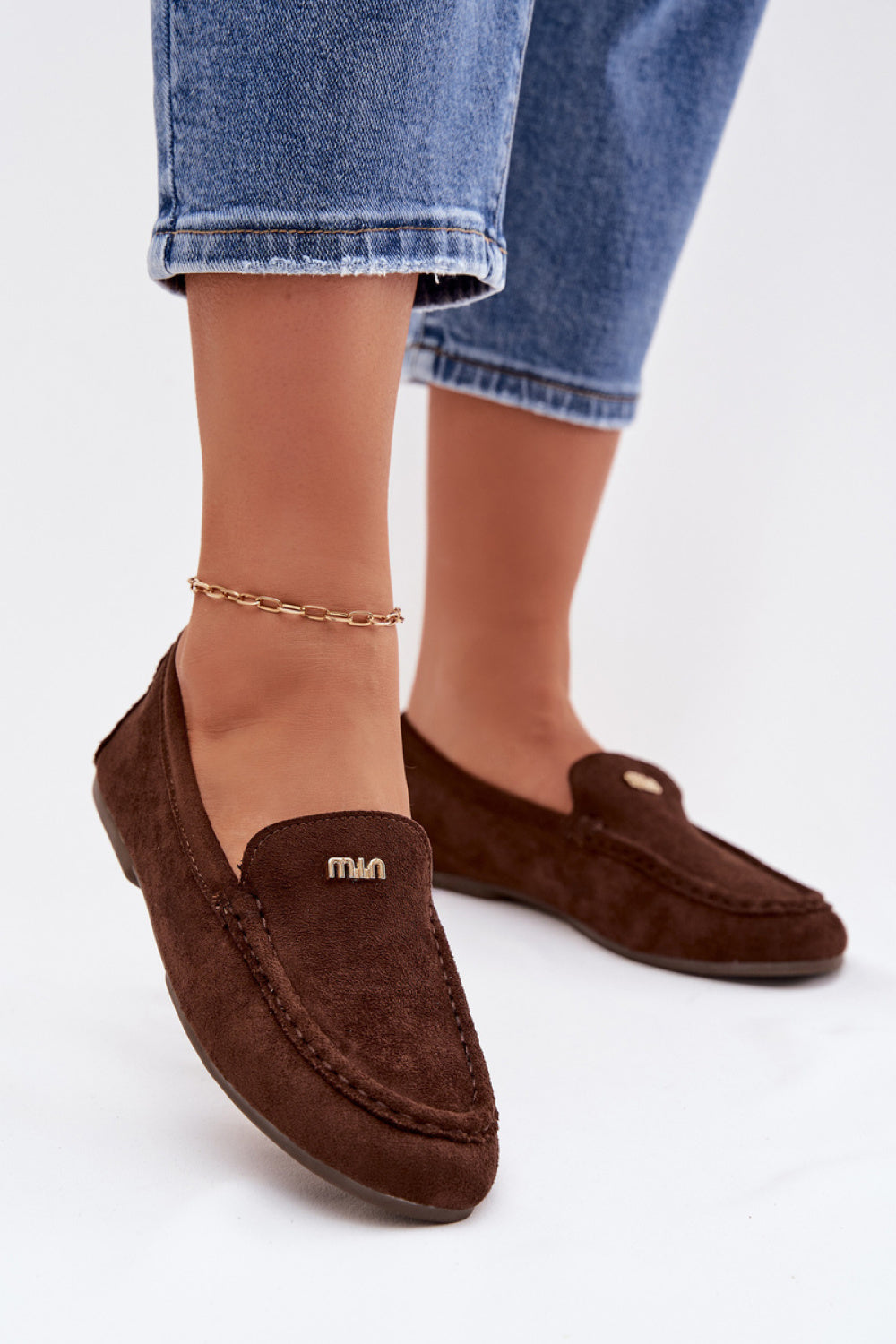 Step In Style Evelora Chocolate Faux Leather Moccasins