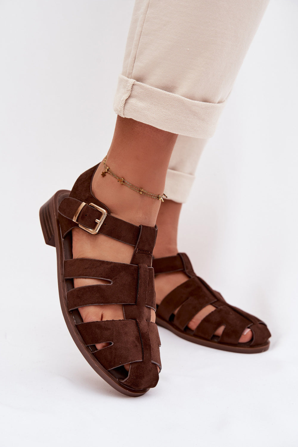 Step In Style Janessa Chocolate Flat Sandals