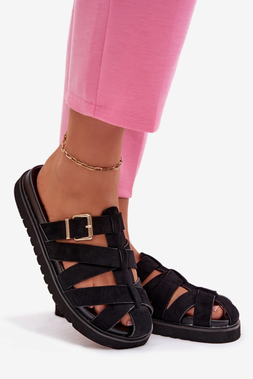 Step In Style Roselisse Black Suede Platform Flip Flops - view 2