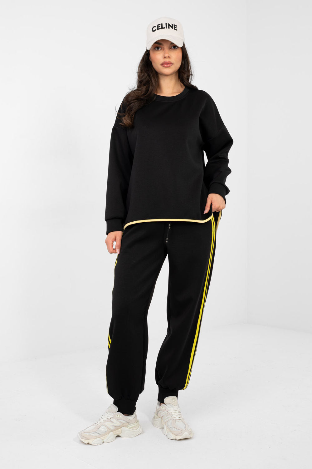 Rue Paris Black Striped High Waisted Long Sleeve Co-Ord Set