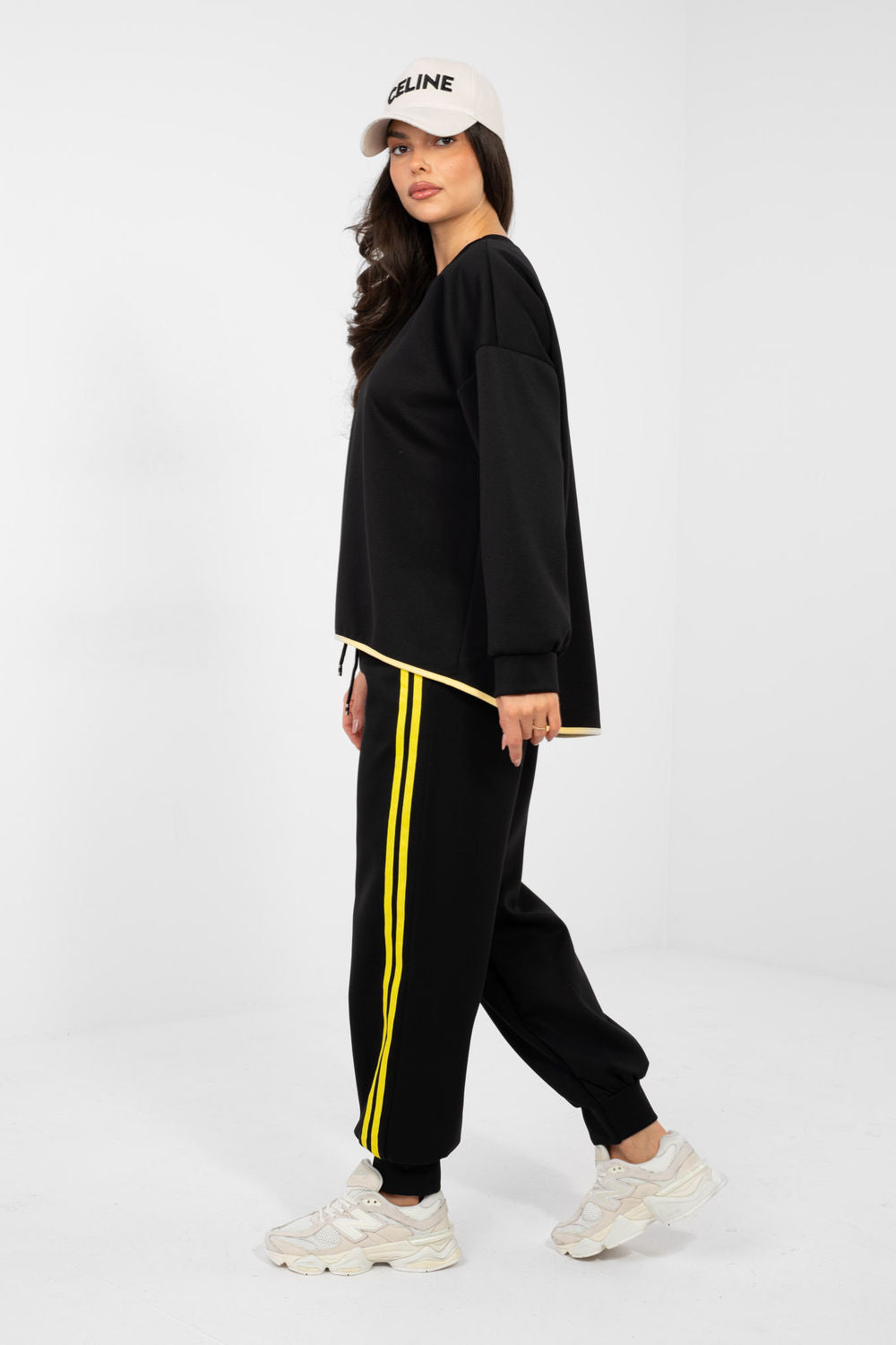 Rue Paris Black Striped High Waisted Long Sleeve Co-Ord Set - view 2