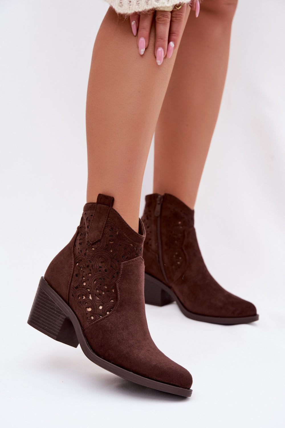 Step In Style Chocolate Faux Suede Heeled Ankle Boots