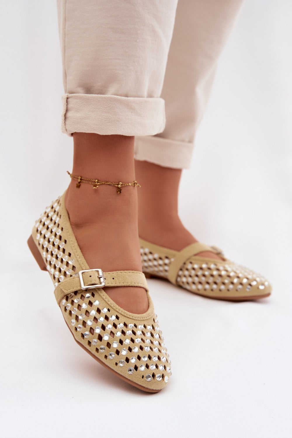Step In Style Wilvessa Yellow Faux Suede Ballet Flats