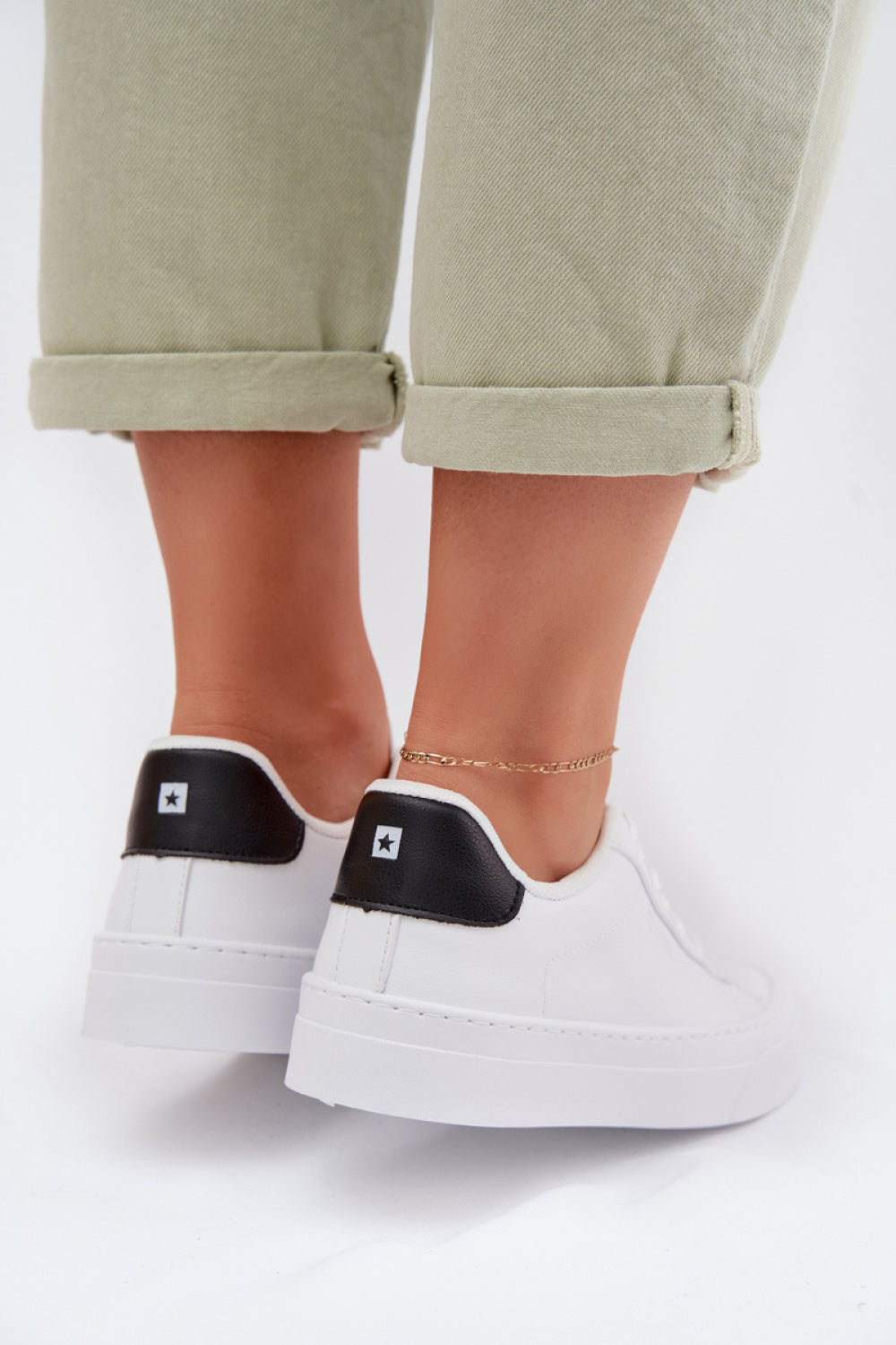 Step In Style White Faux Leather Trainers - view 3