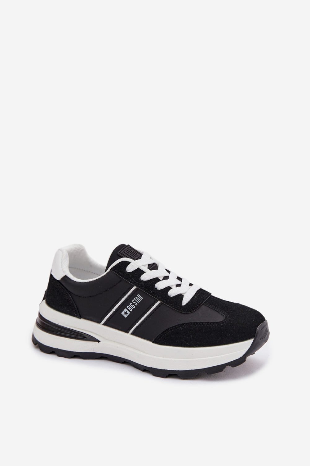 Step In Style Black Faux Leather Trainers - view 2