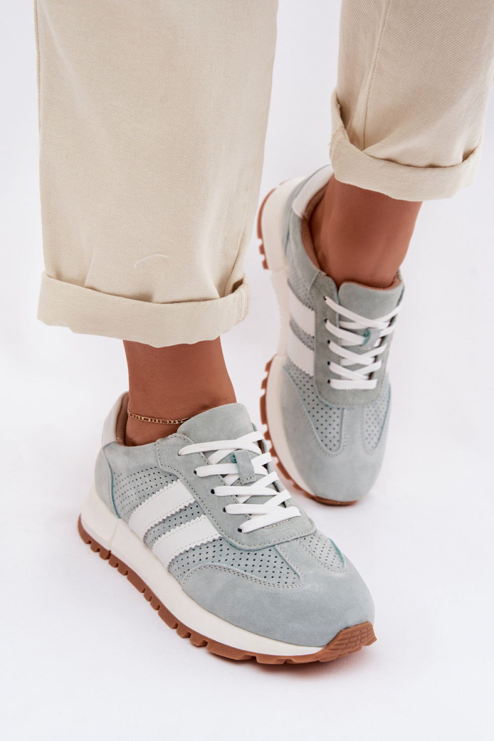 Step In Style Mint Suede Trainers - view 3