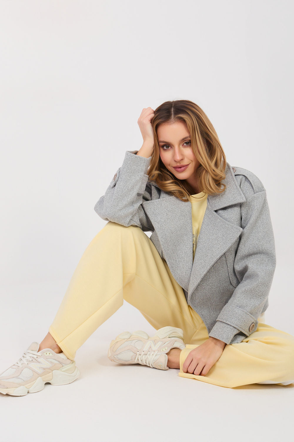Rue Paris Light Yellow Sequin Wide Leg Co-Ord Set - view 2