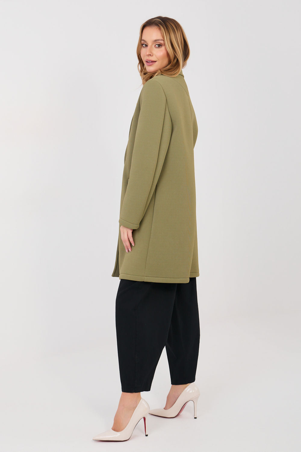 Rue Paris Khaki Long Sleeve Coat - view 2
