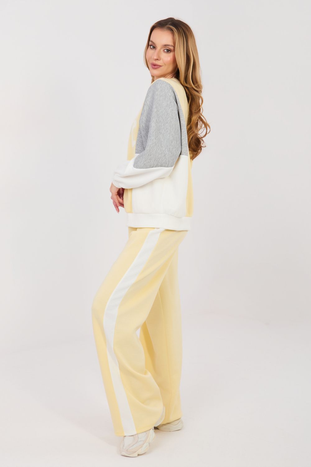 Rue Paris Light Yellow Sequin Wide Leg Co-Ord Set - view 4