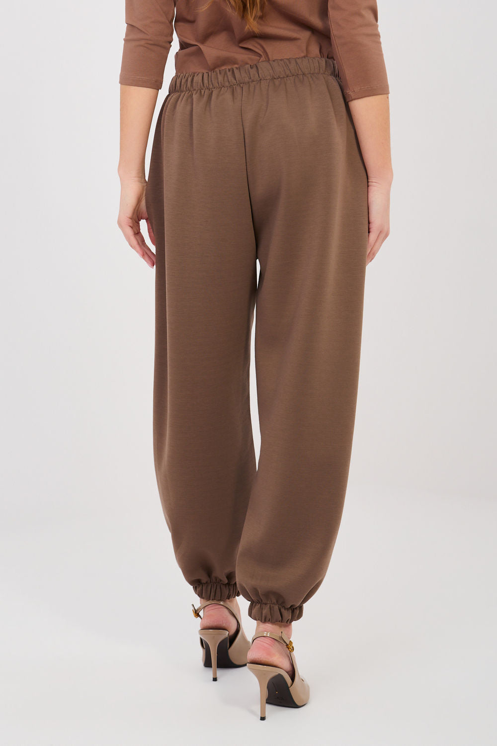 Italy Moda Brown Pleated Joggers - view 3