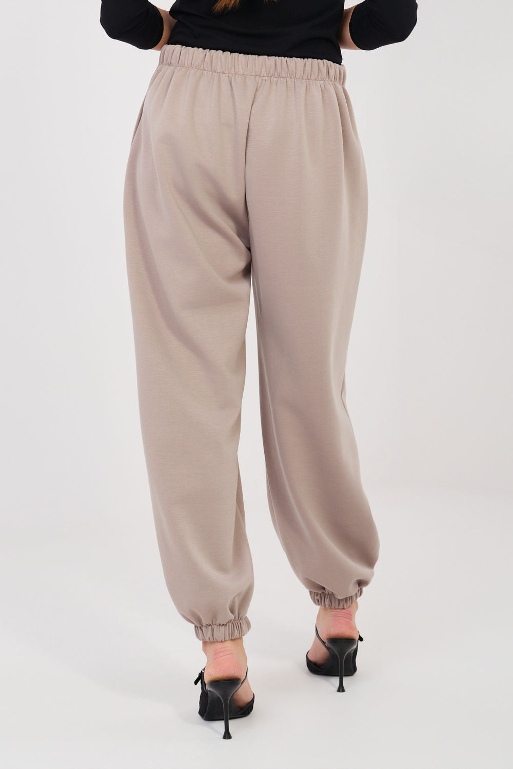 Italy Moda Dark Beige Pleated Joggers - view 3