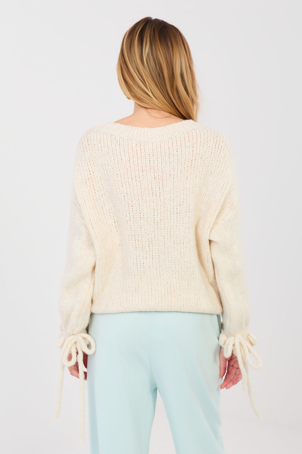 Italy Moda Light Beige Acrylic Long Sleeve Jumper - view 3