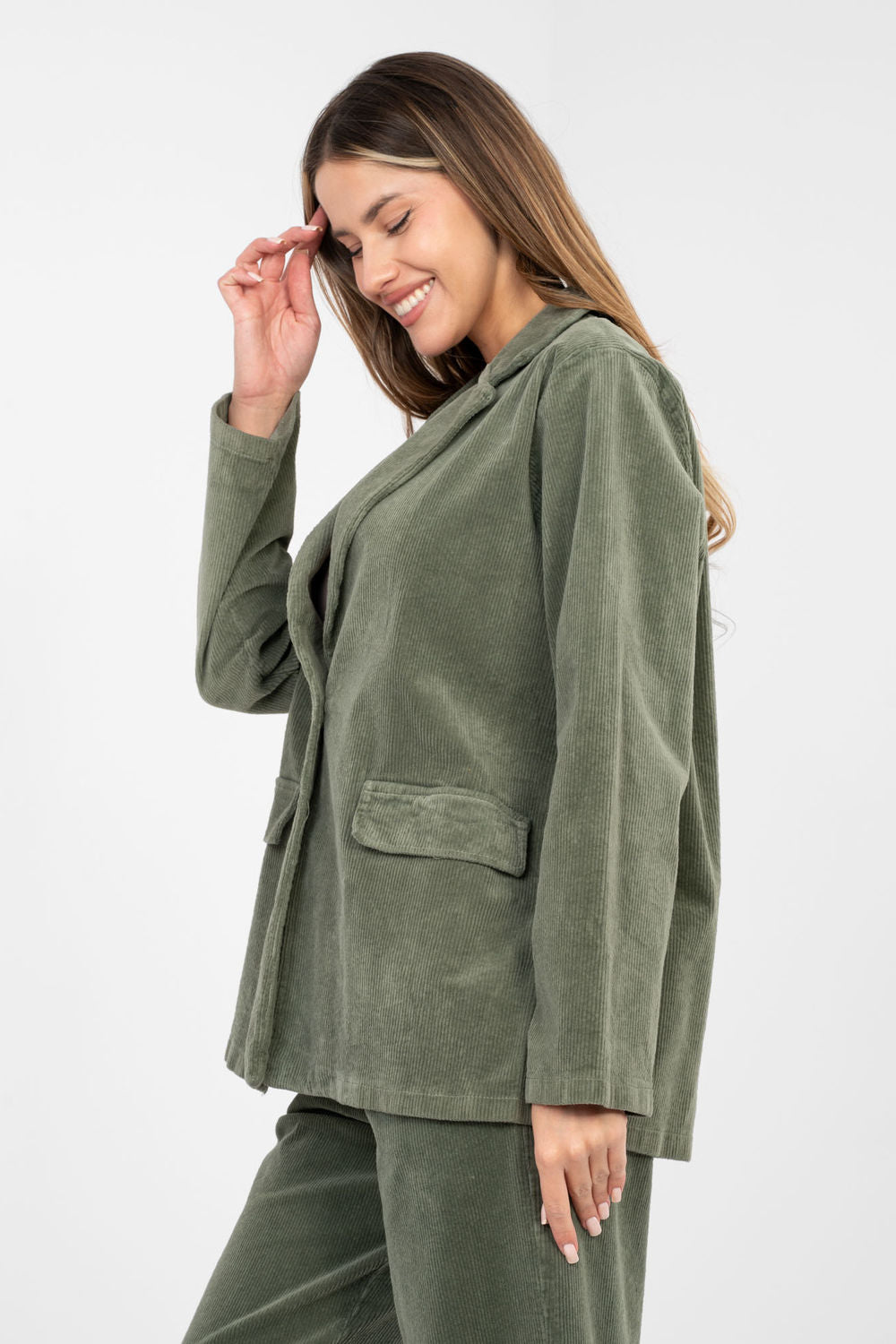 Rue Paris Khaki Long Sleeve Cotton Jacket - view 3