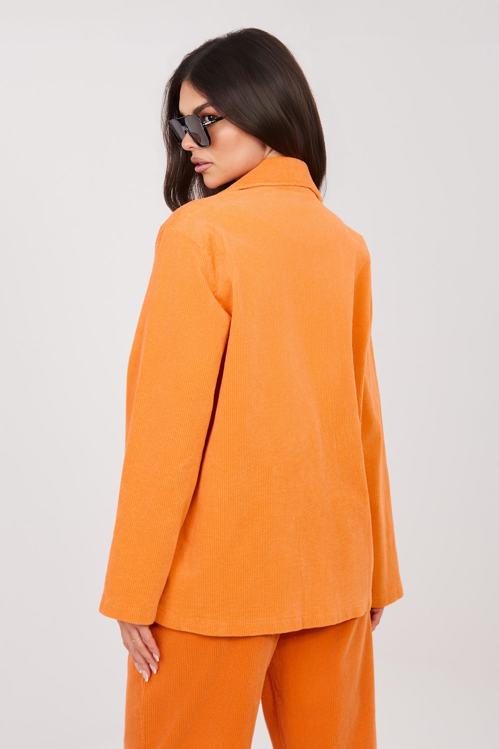 Rue Paris Orange Long Sleeve Cotton Jacket - view 2