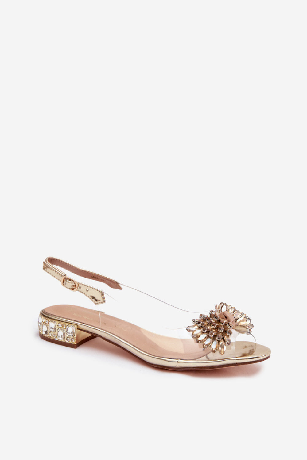 Step In Style Gold Sheer Sandals with Bows - view 2
