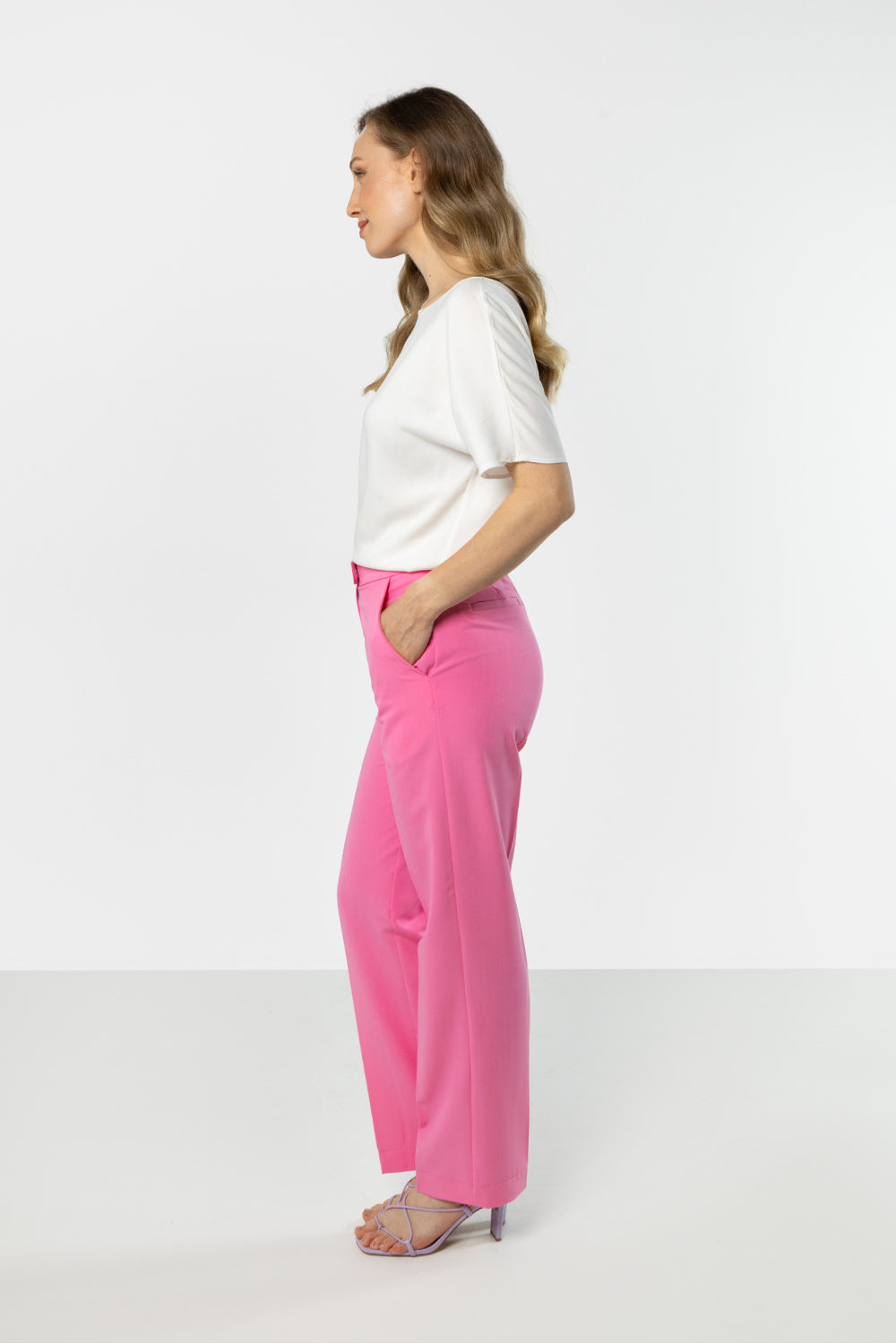 Awama Pink High Waisted Trousers - view 2