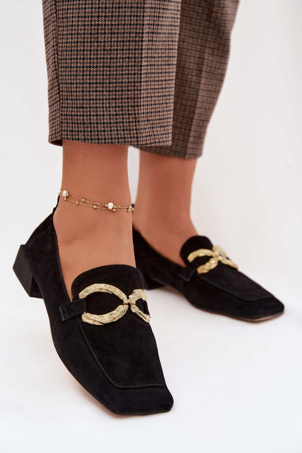 Step In Style Black Suede Flat Moccasins