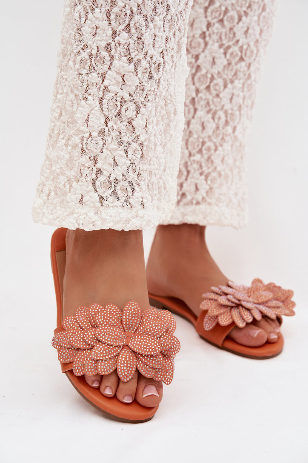 Step In Style Grelora Orange Flip Flops