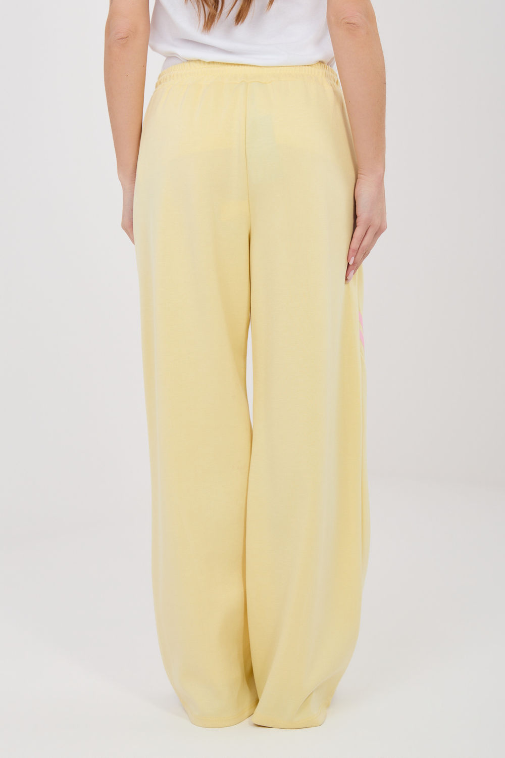 Rue Paris Light Yellow Striped High Waisted Joggers - view 3