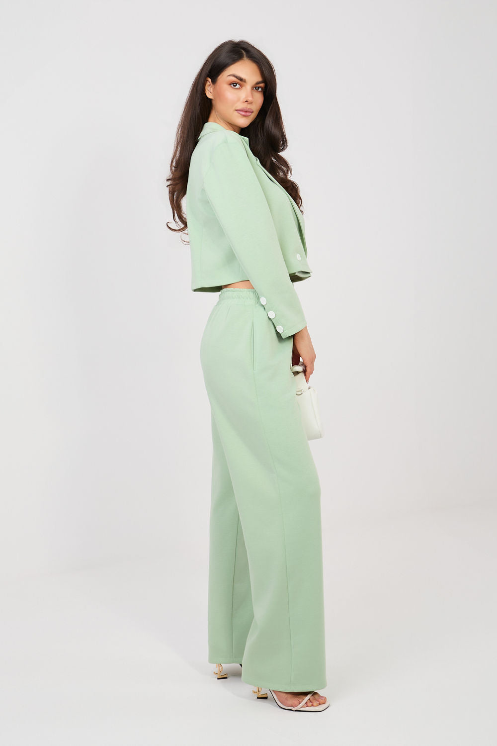 Rue Paris Pistachio High Waisted Long Sleeve Co-Ord Set - view 2
