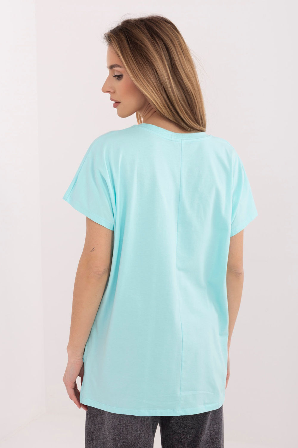 Relevance Mint Short Sleeve Cotton T-Shirt - view 3