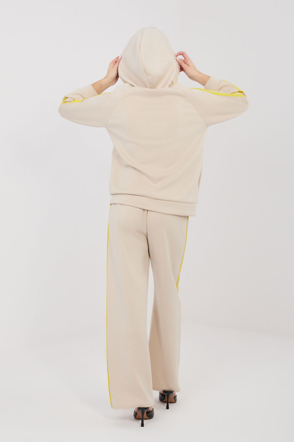 Rue Paris Beige Striped Wide Leg Co-Ord Set - view 3