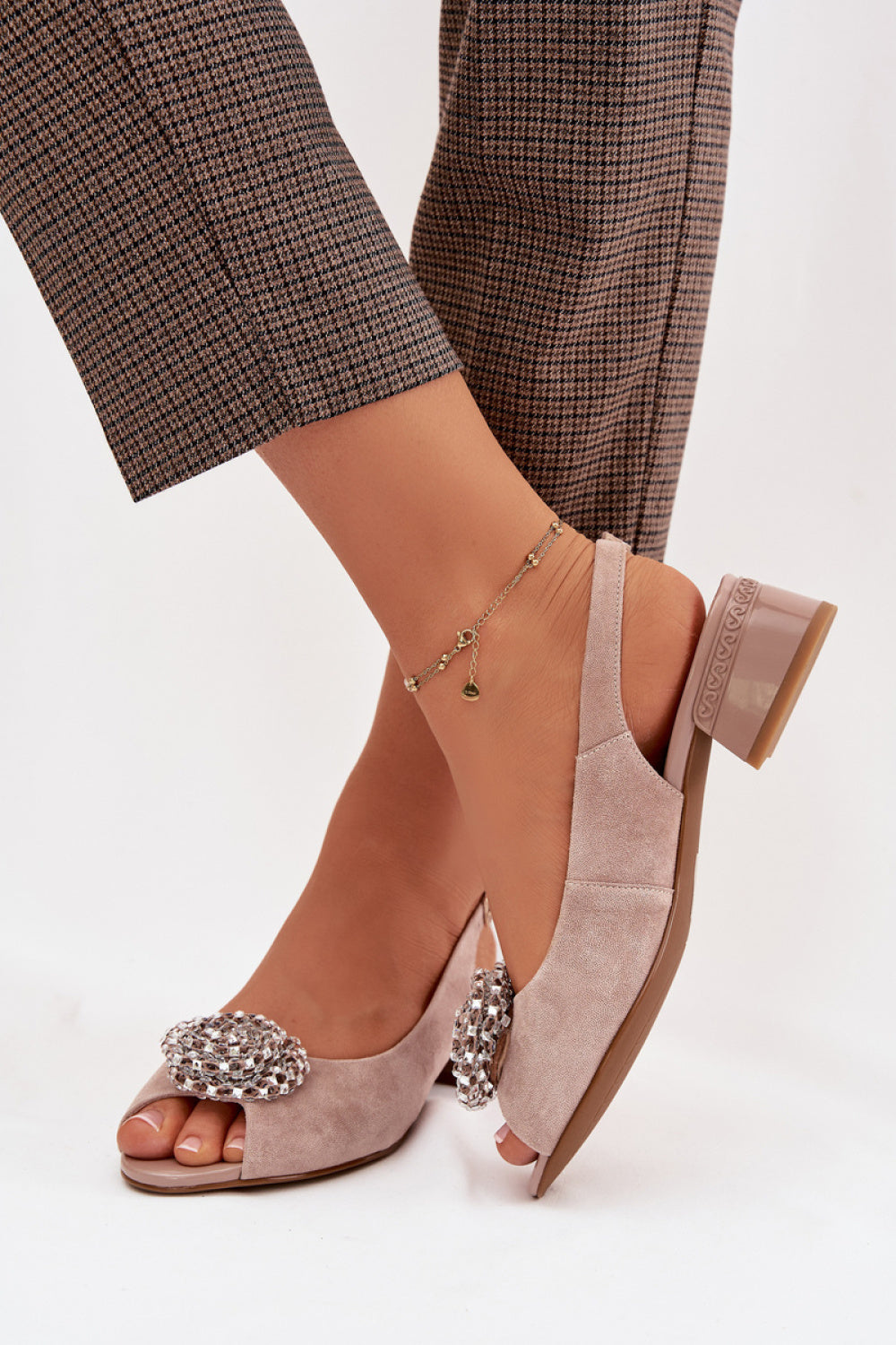 Step In Style Beige Heeled Sandals - view 3