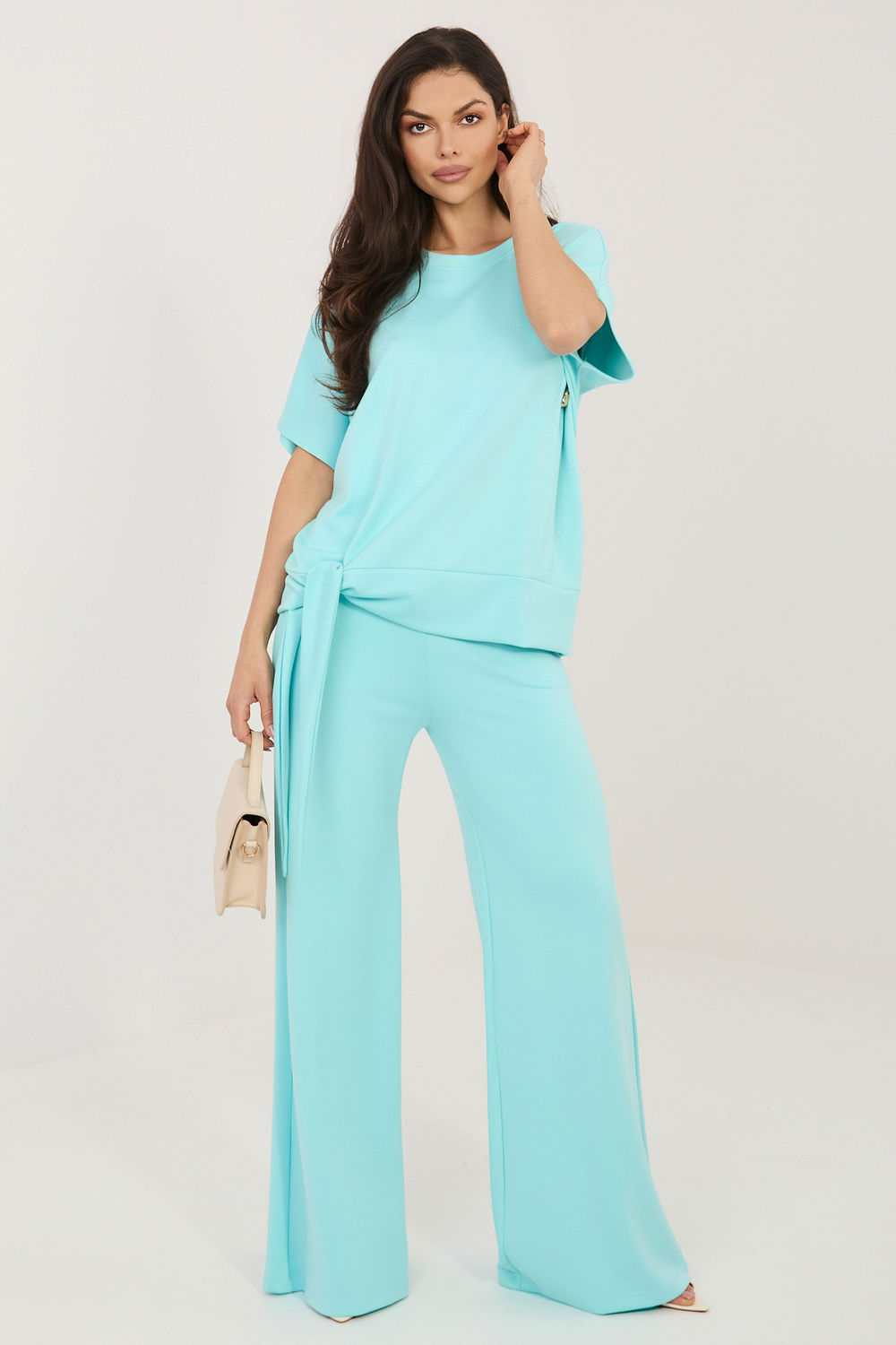 Relevance Mint Wide Leg Short Sleeve Co-Ord Set