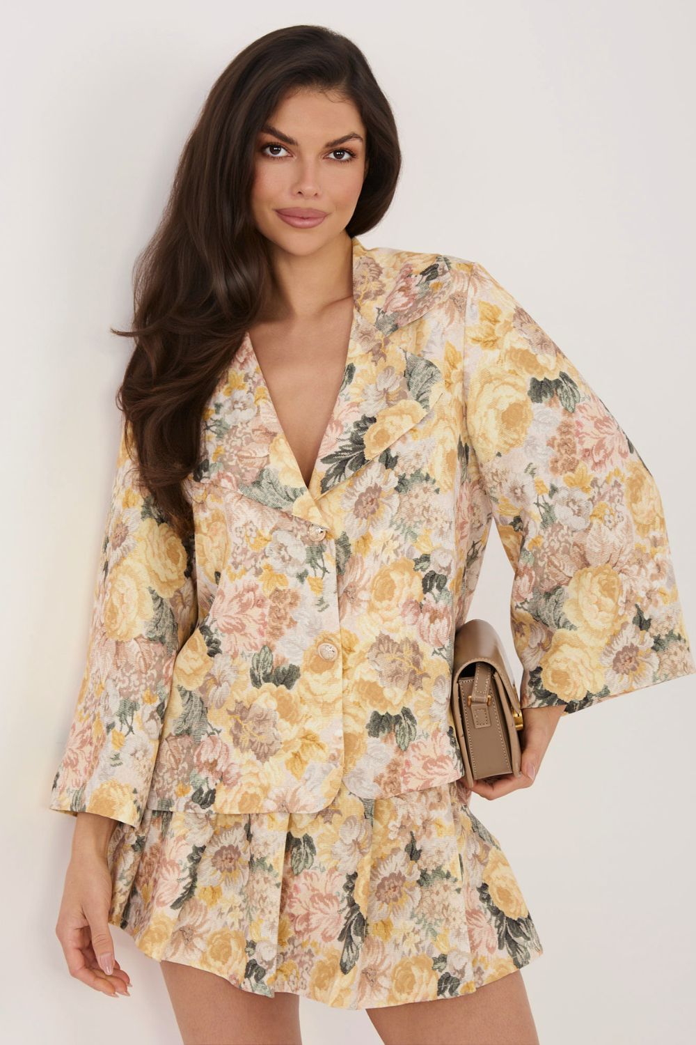 Italy Moda Yellow Floral Jacket - view 3