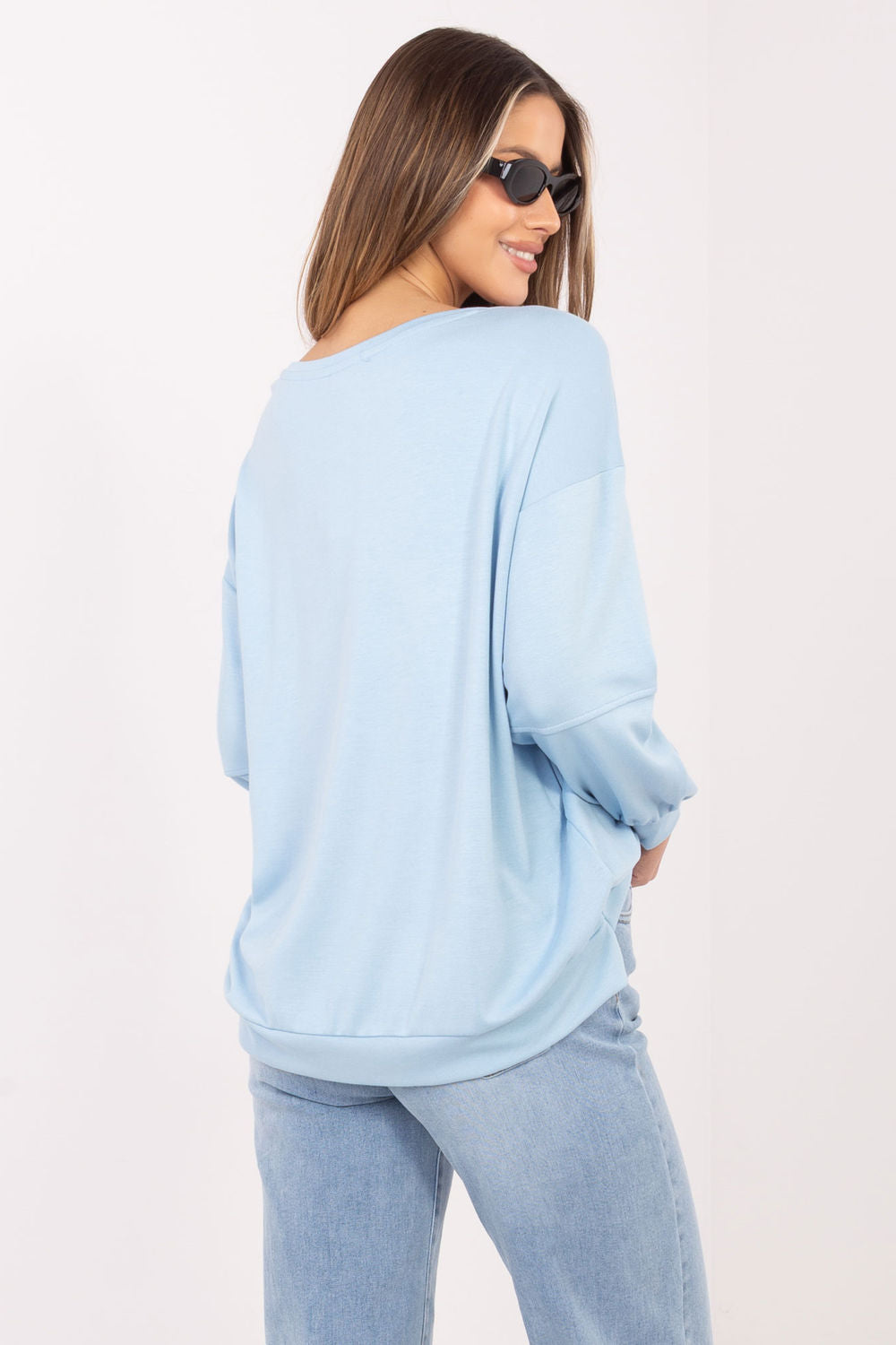 Rue Paris Light Blue Sweatshirt - view 3