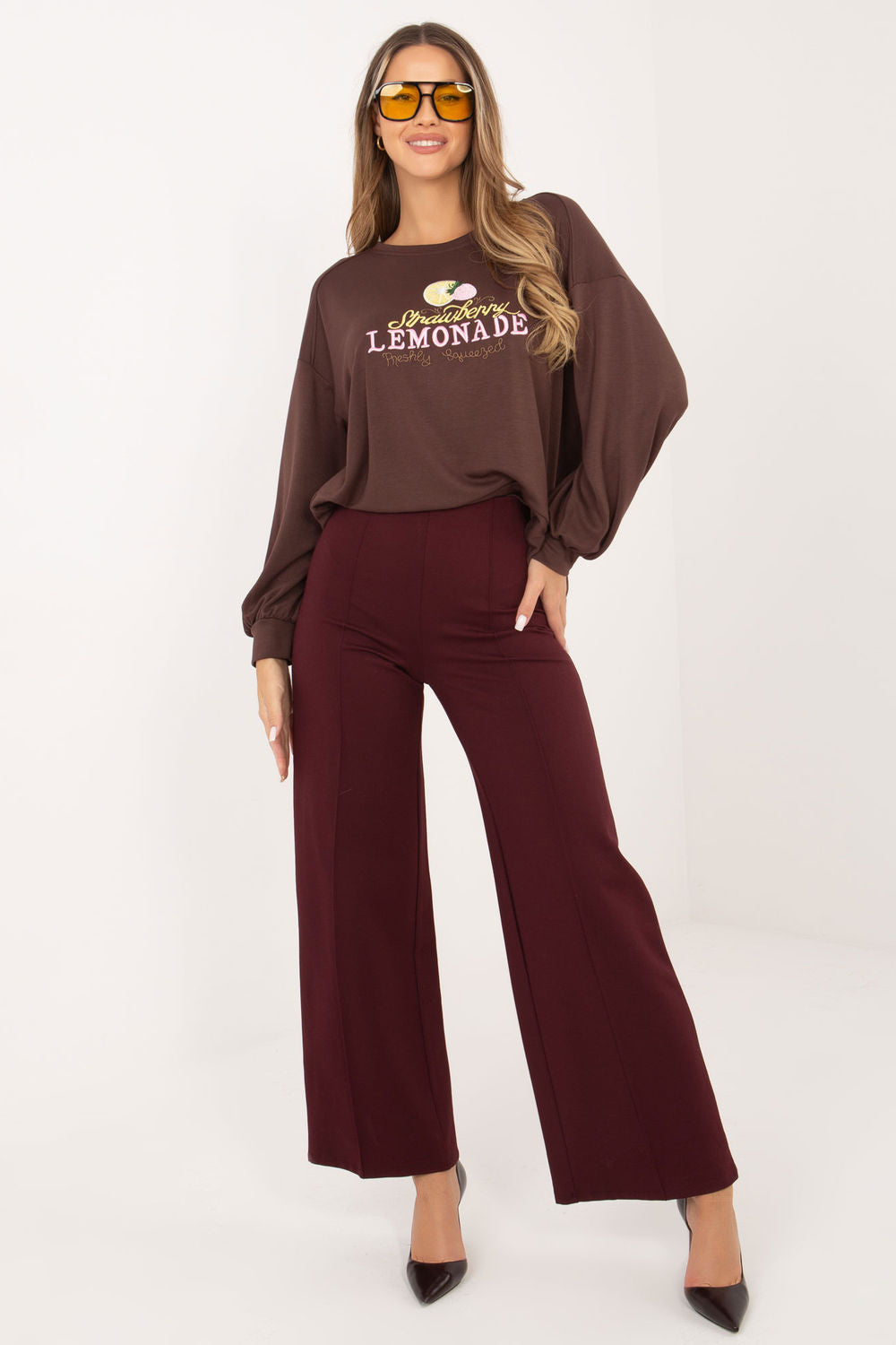 Rue Paris Dark Brown Long Sleeve Sweatshirt