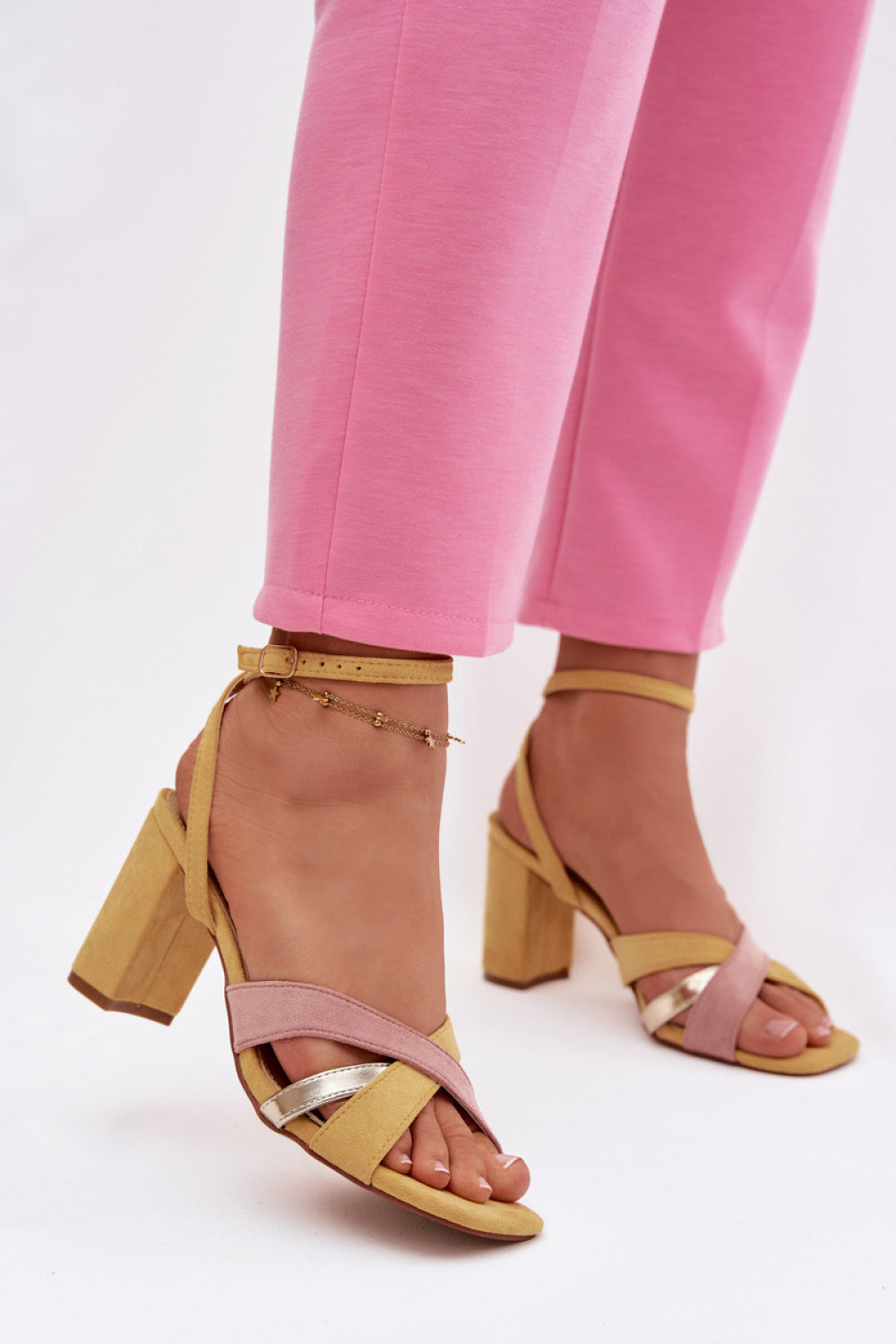 Step In Style Karilora Yellow Heeled Sandals