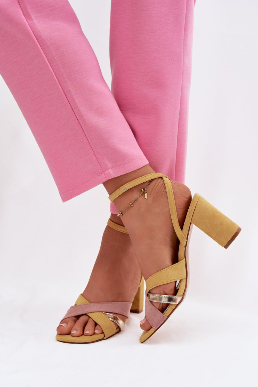 Step In Style Karilora Yellow Heeled Sandals - view 3