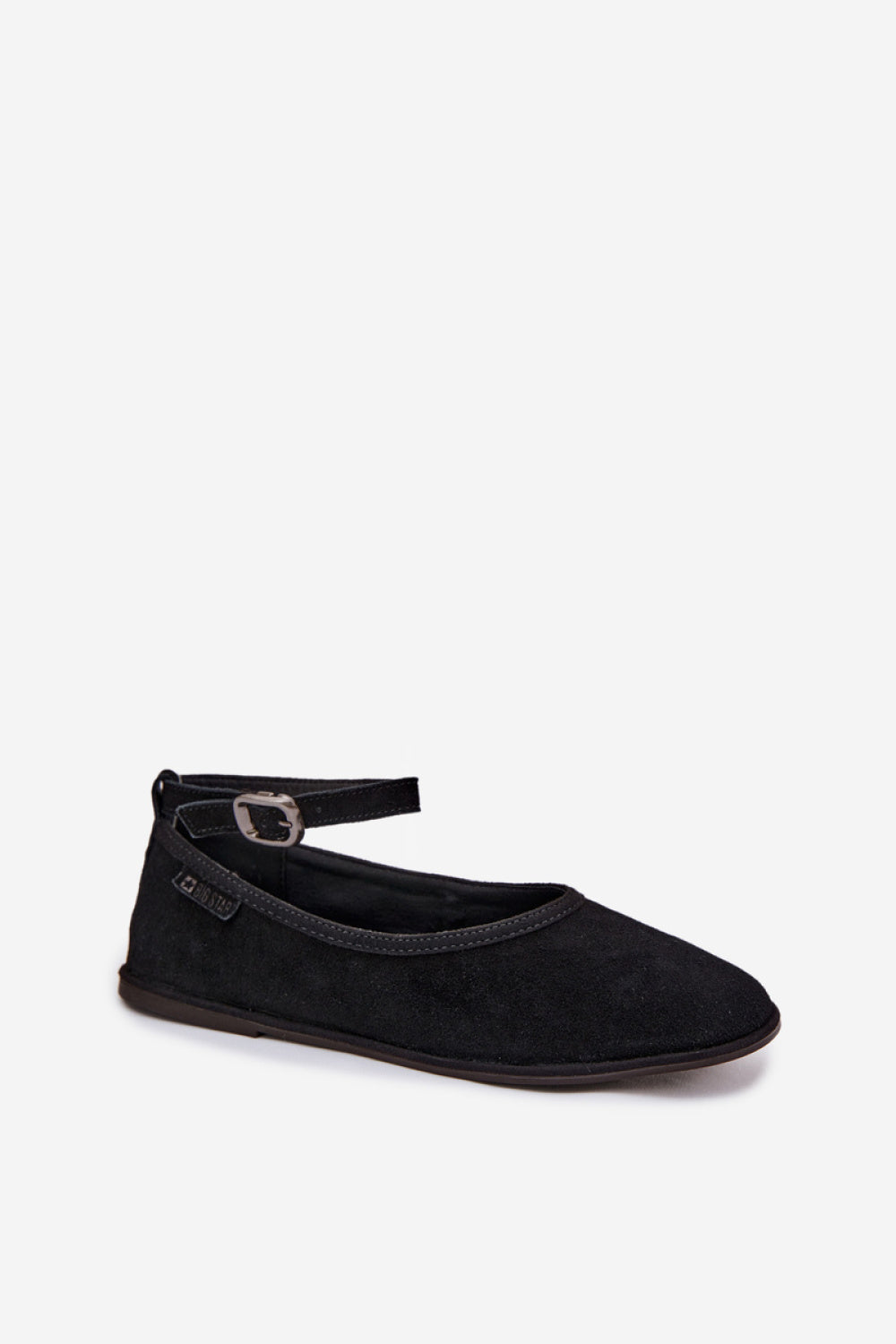Step In Style Black Suede Flat Ballet Flats - view 2