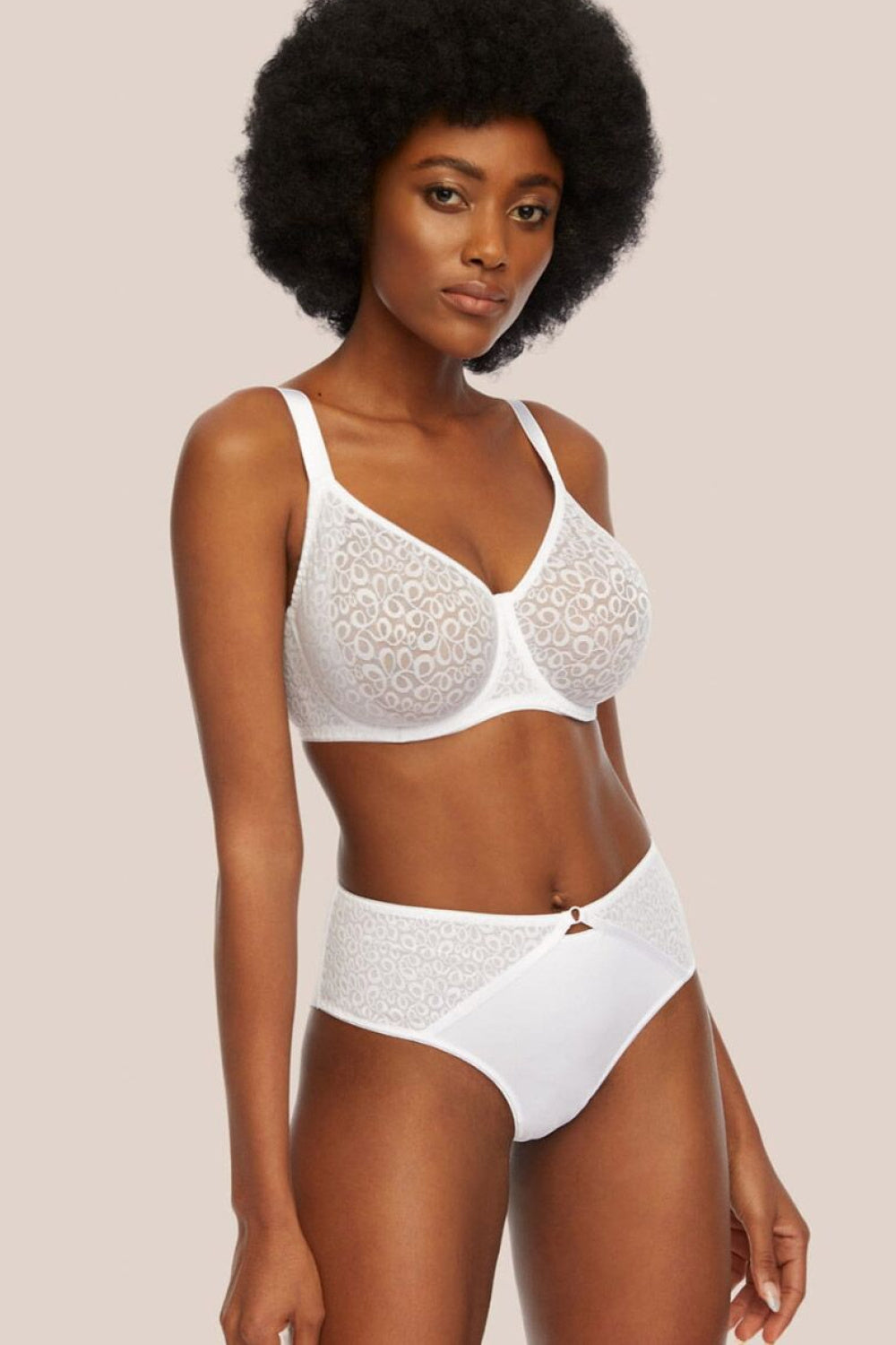 Kinga Clara White Mesh Knickers